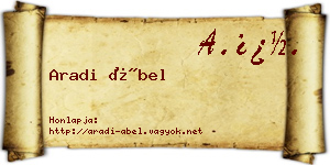 Aradi Ábel névjegykártya