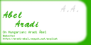 abel aradi business card