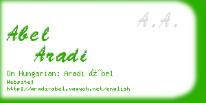 abel aradi business card